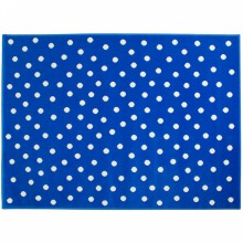 Tapis acrylique à pois crème sur fond bleu roi XXL (200 x 300 cm)  par Lorena Canals