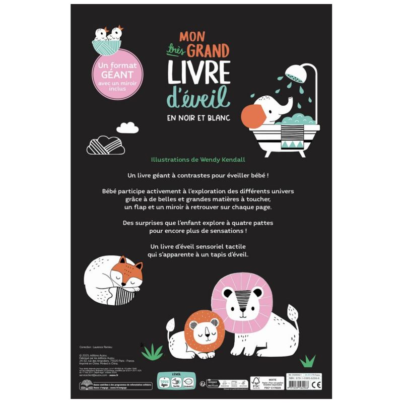 Mon très grand livre d'éveil en noir et blanc Auzou Editions Produit 4
