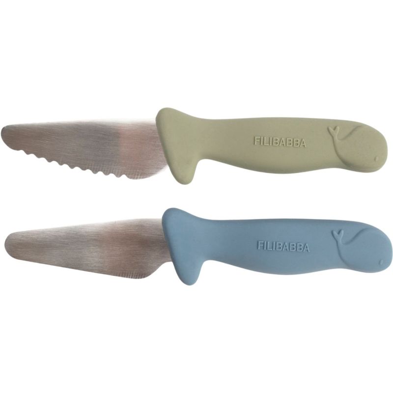 Lot de 2 couteaux d'apprentissage Bleu-Vert Filibabba