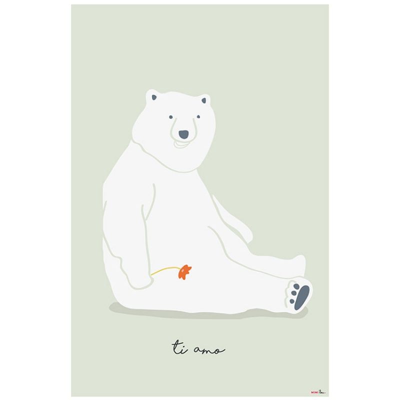 Grande affiche ours Ti amo (60 x 40 cm) Mimi'lou