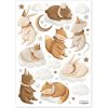 Planche de stickers muraux Animaux endormis (A3) Lilipinso Produit 1