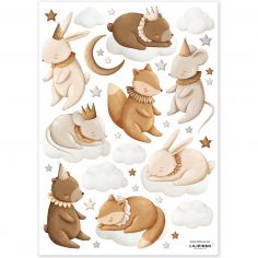 Planche de stickers muraux Animaux endormis (A3) - Lilipinso