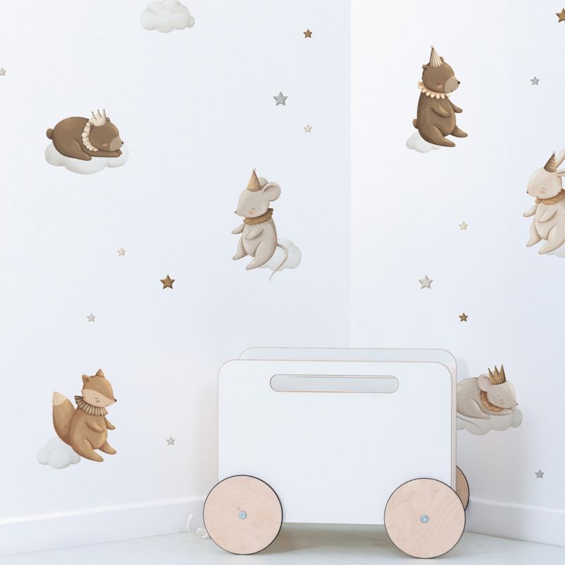 Planche de stickers muraux Animaux endormis (A3) Lilipinso Ambiance 3