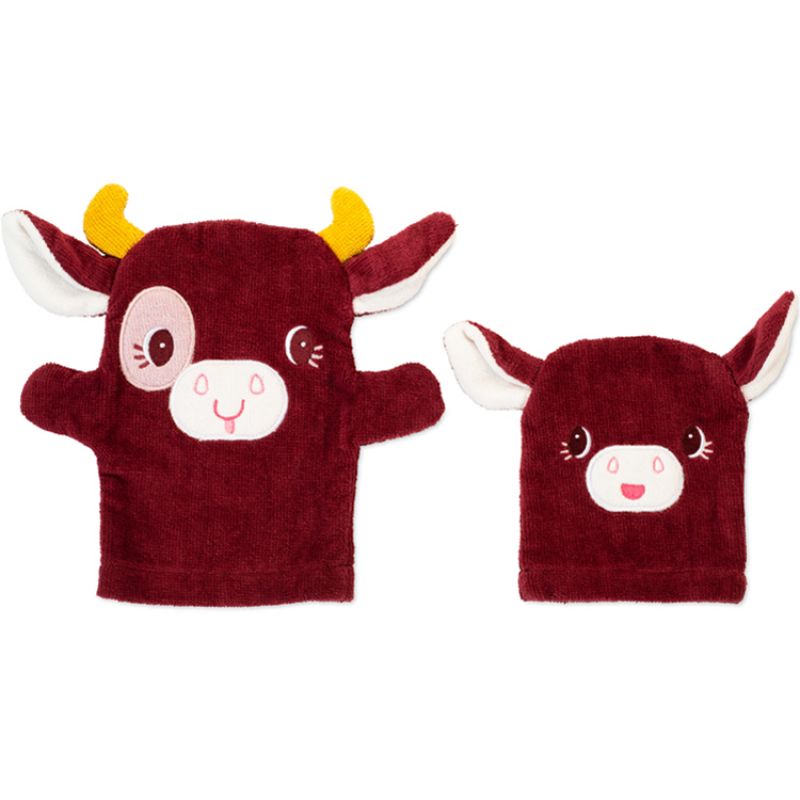 Lot de 2 gants de toilette marionnettes Rosalie Lilliputiens