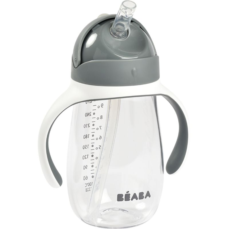 Tasse à paille gris minéral (300 ml) Béaba