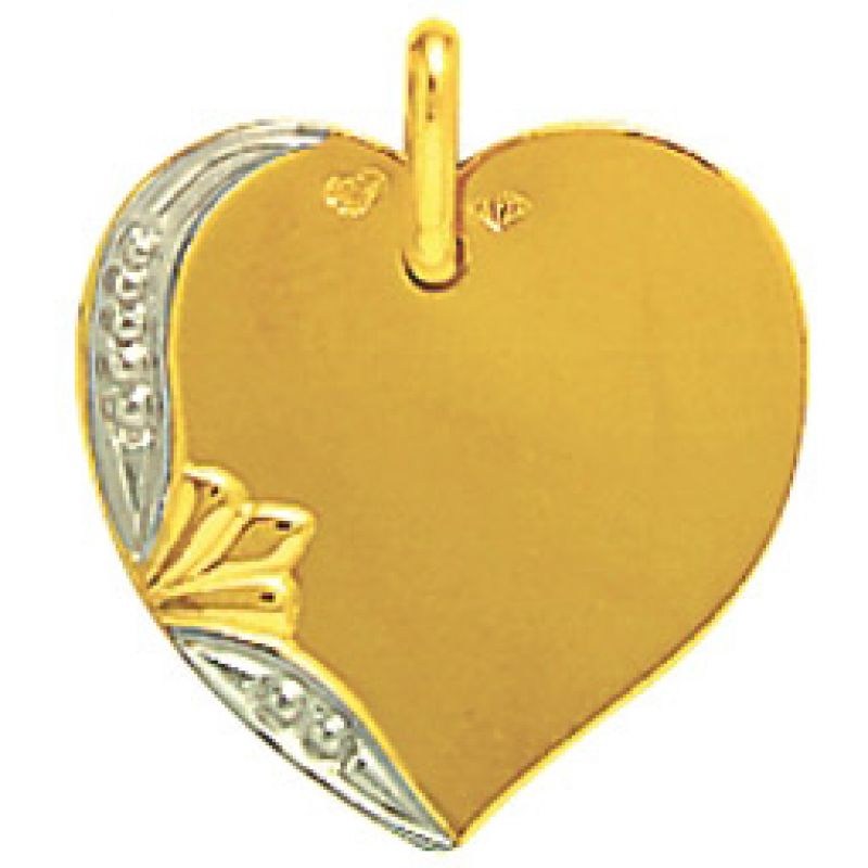 Médaille coeur uni (or jaune 750°) Maison Augis