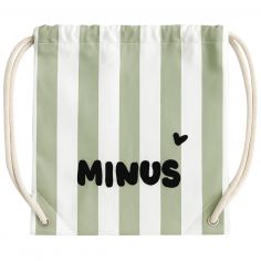 Sac à ficelles enfant rayures vert - Zakuw