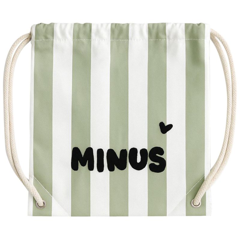 Sac à ficelles enfant rayures vert Zakuw Produit 1
