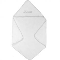 Cape de bain biais gris personnalisable (80 x 80 cm) - ANVIE