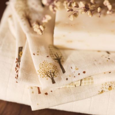 Lot de 3 mini langes en gaze de coton Tiny Park (31 x 31 cm)