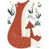 Stickers Forest happiness famille renard (29,7 x 42 cm) - Lilipinso