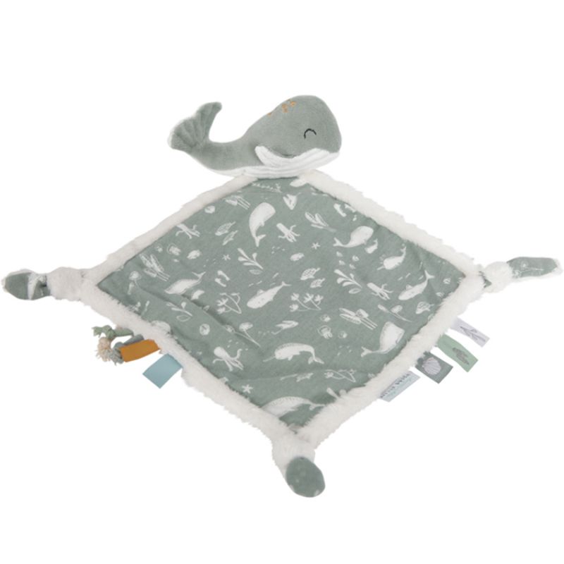 Doudou plat baleine Ocean mint Little Dutch