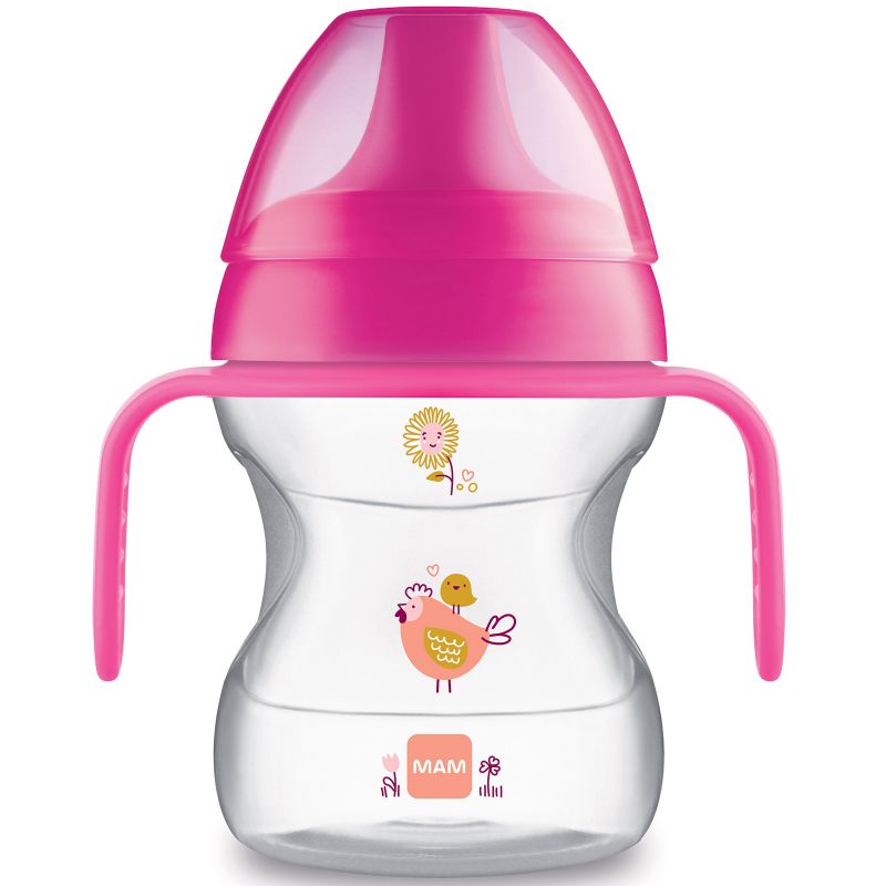 Tasse d'apprentissage avec anses poule rose (190 ml) MAM