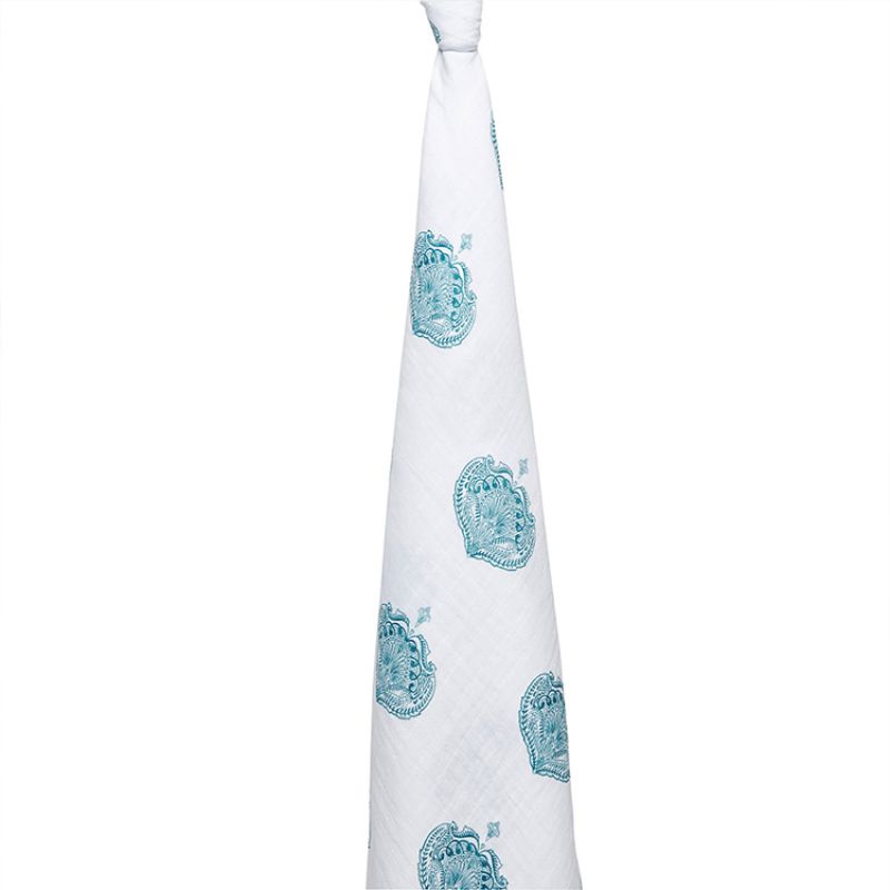Maxi lange en coton Paisley Teal (120 x 120 cm) aden + anais