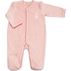 Pyjama en velours rose Sophie la girafe (1 mois) - Trois Kilos Sept