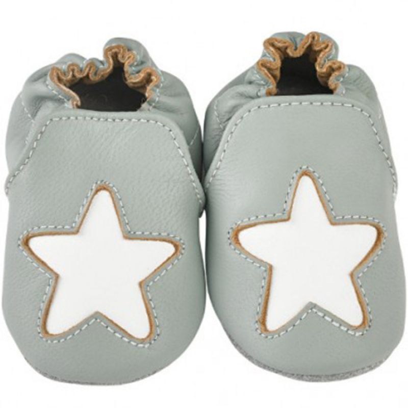 Chaussons cuir Cocon étoile gris (0-6 mois) Noukie's