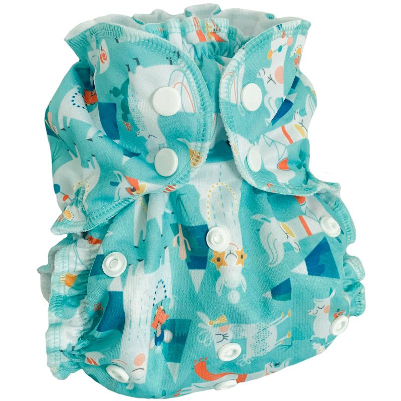 Couche lavable TE2 Tout En 2 Lama Nation (Taille unique : 2,8 à 16 kg) AppleCheeks