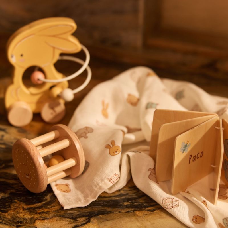 Coffret cadeau en bois Bunny Luz (3 pièces) Jollein Ambiance 2