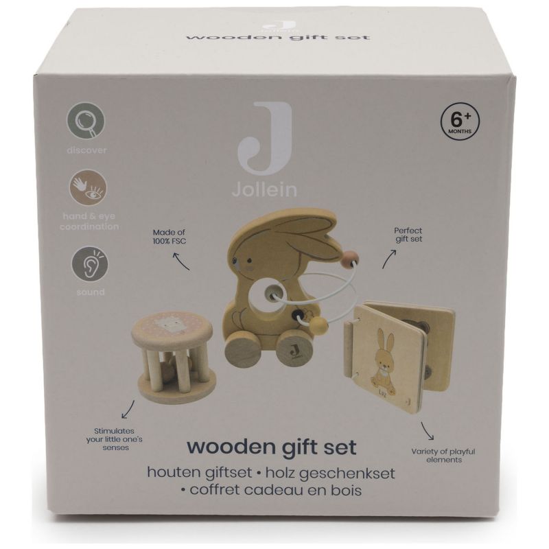 Coffret cadeau en bois Bunny Luz (3 pièces) Jollein Packaging 4