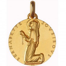 Médaille Sainte Bernadette 18 mm (or jaune 750°)  par Monnaie de Paris