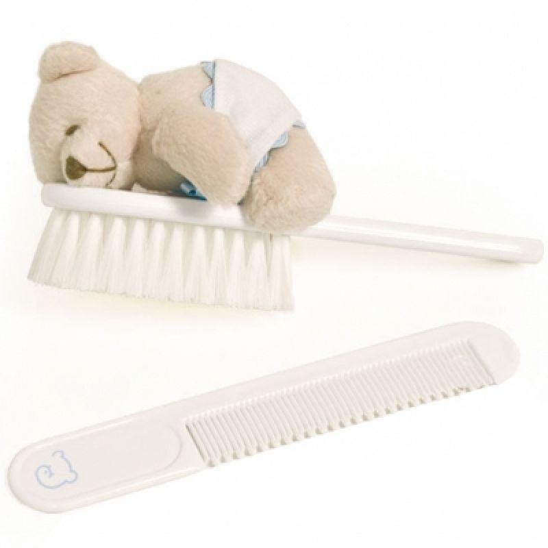 Peigne et brosse ours couché bleu Pasito a pasito