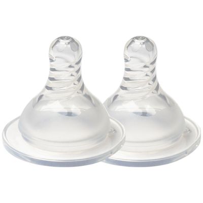 Lot de 2 tétines pour biberon en verre (6 mois et +)