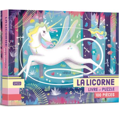 Livre et puzzle La licorne (100 pièces) Sassi Junior