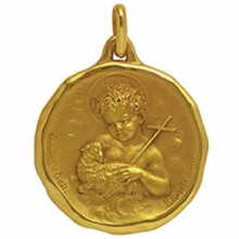 Médaille ronde Saint Jean 16 mm (or jaune 750°)  par Maison Augis