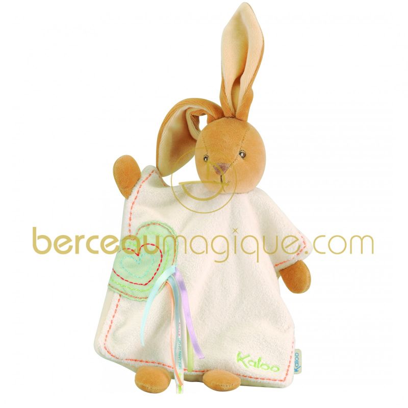 Doudou lapin crème de coeur Kaloo