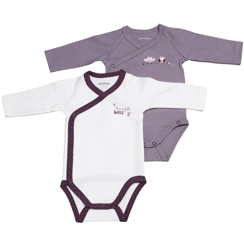 Lot de 2 bodies croisés manches longues Mam'zelle Bou (3 mois : 60 cm) Sauthon