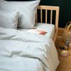 Housse de couette en percale de coton Rayé Bleu Ardoise (75 x 120 cm) Kadolis Ambiance 4