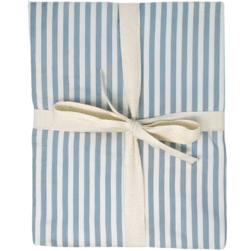 Housse de couette en percale de coton Rayé Bleu Ardoise (75 x 120 cm) Kadolis Produit 8