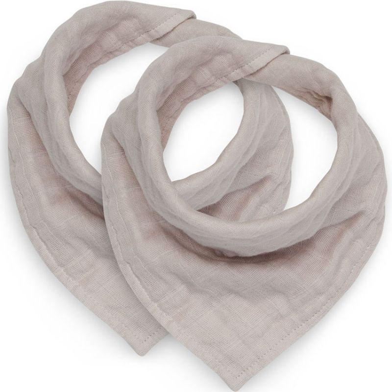 Lot de 2 bavoirs bandana en coton froissé nougat Jollein