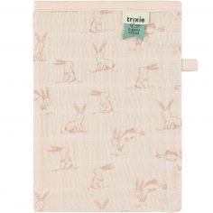 Lot de 3 gants de toilette en mousseline Rosy Rabbit