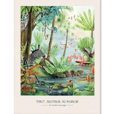 Affiche La rivière sauvage Tout autour du monde (30 x 40 cm)  par Moulin Roty