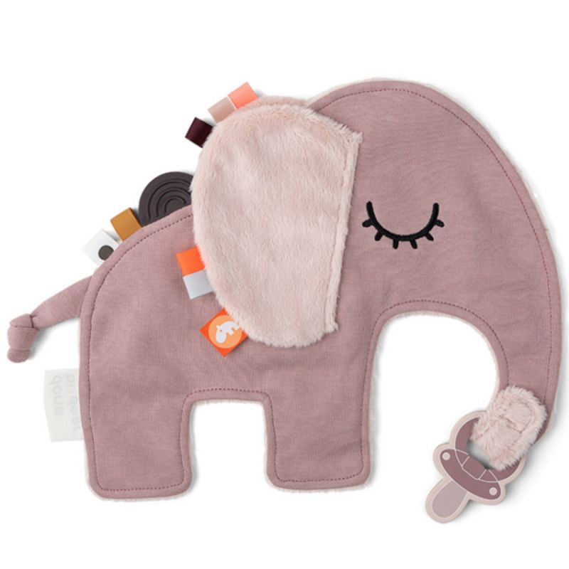Doudou attache sucette éléphant rose Elphee Done by Deer