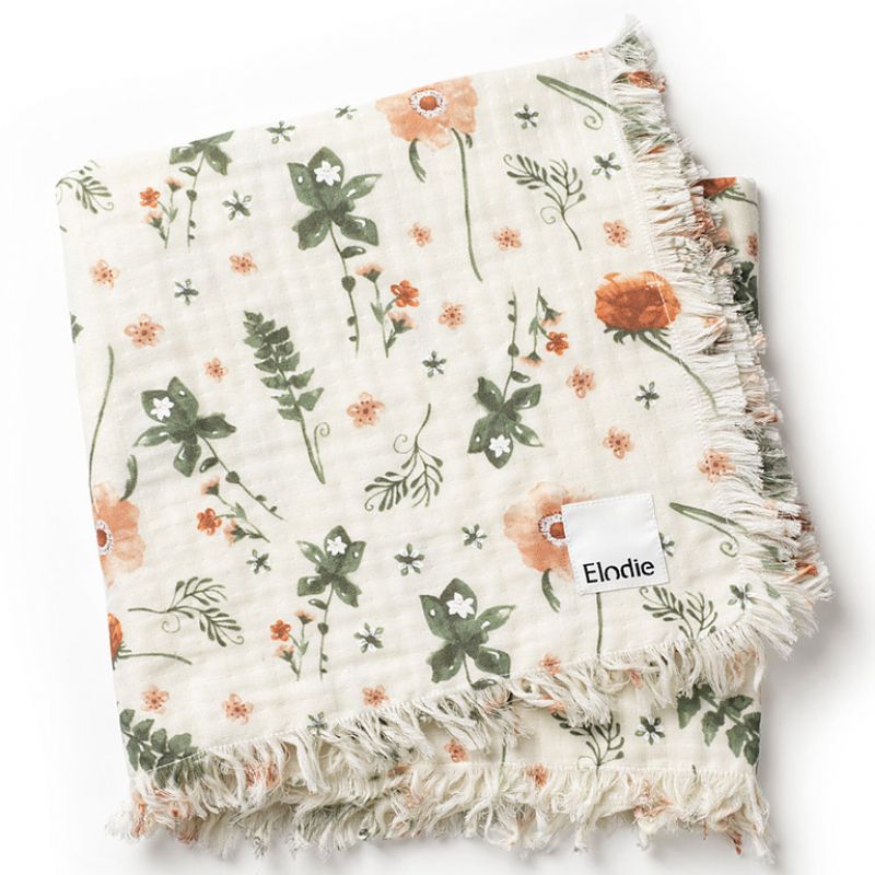 Couverture en coton froissé fleur Meadow Blossom (75 x 100 cm) Elodie Details