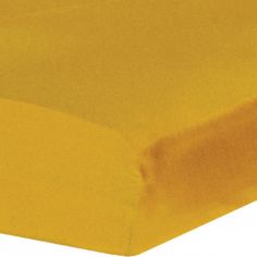Drap housse en coton moutarde (60 x 120 cm)