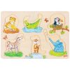 Puzzle à encastrements en bois Maman et son petit (6 pièces) Goki Produit 3