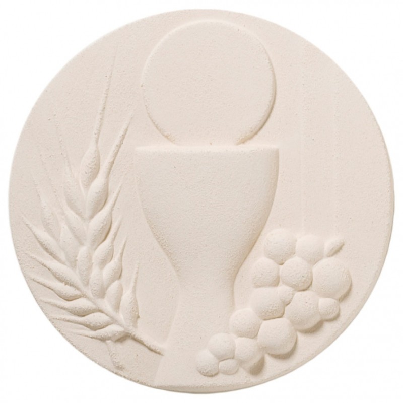 Plaque murale ronde Communion Centro Ave Ceramica