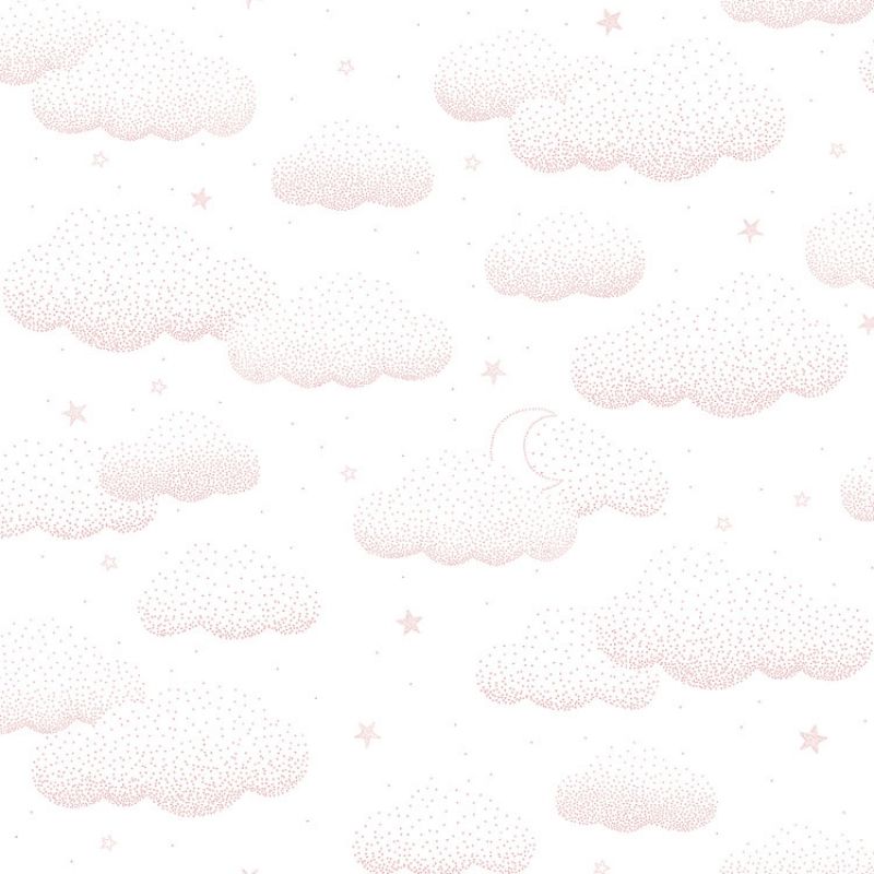 Papier peint intissé Stardust nuages roses (10 m) Lilipinso