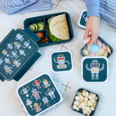 Lot de 4 boîtes à goûter Robots