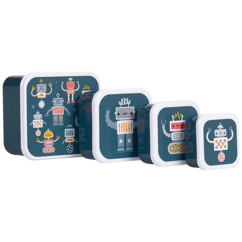 Lot de 4 boîtes à goûter Robots A Little Lovely Company Produit 1