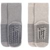 Lot de 2 paires de chaussettes antidérapantes en coton bio gris (pointure 23-26) - Lässig 