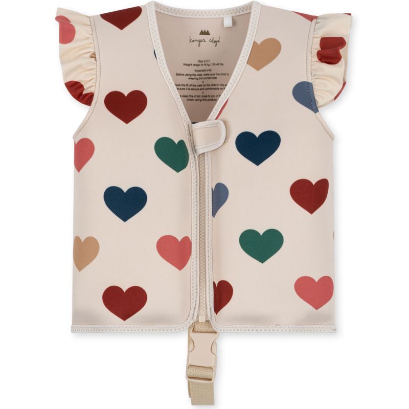 Gilet de natation avec volants Coeurs (2-3 ans) Konges Slojd