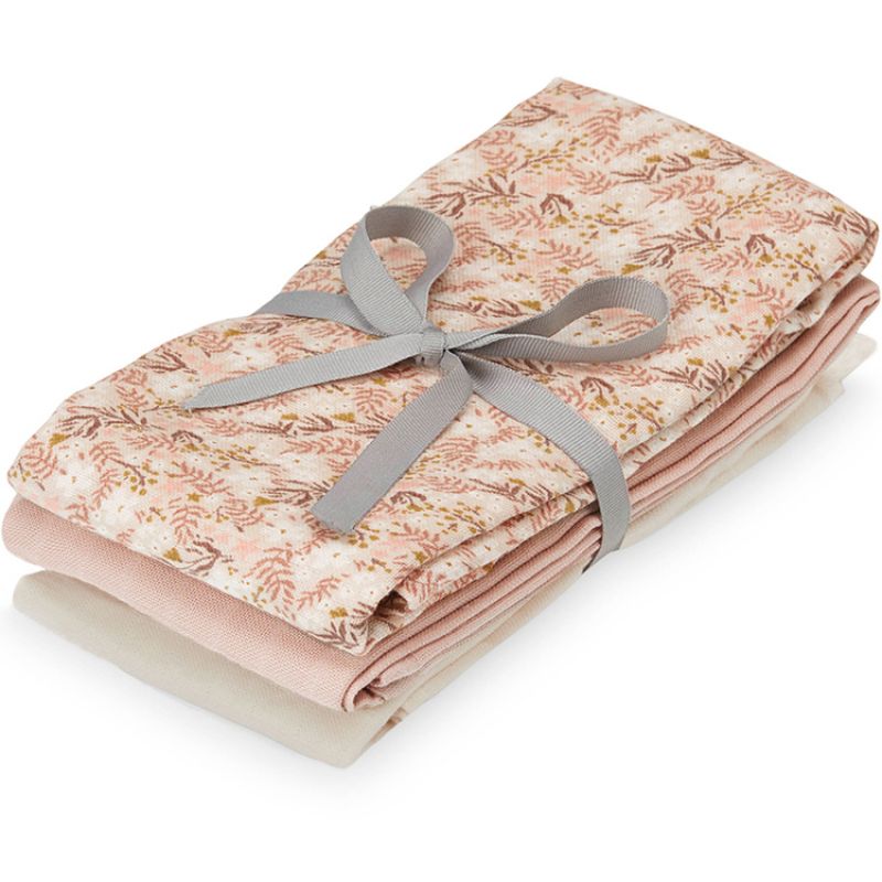 Lot de 3 langes Aurora rose (70 x 70 cm) Cam Cam Copenhagen