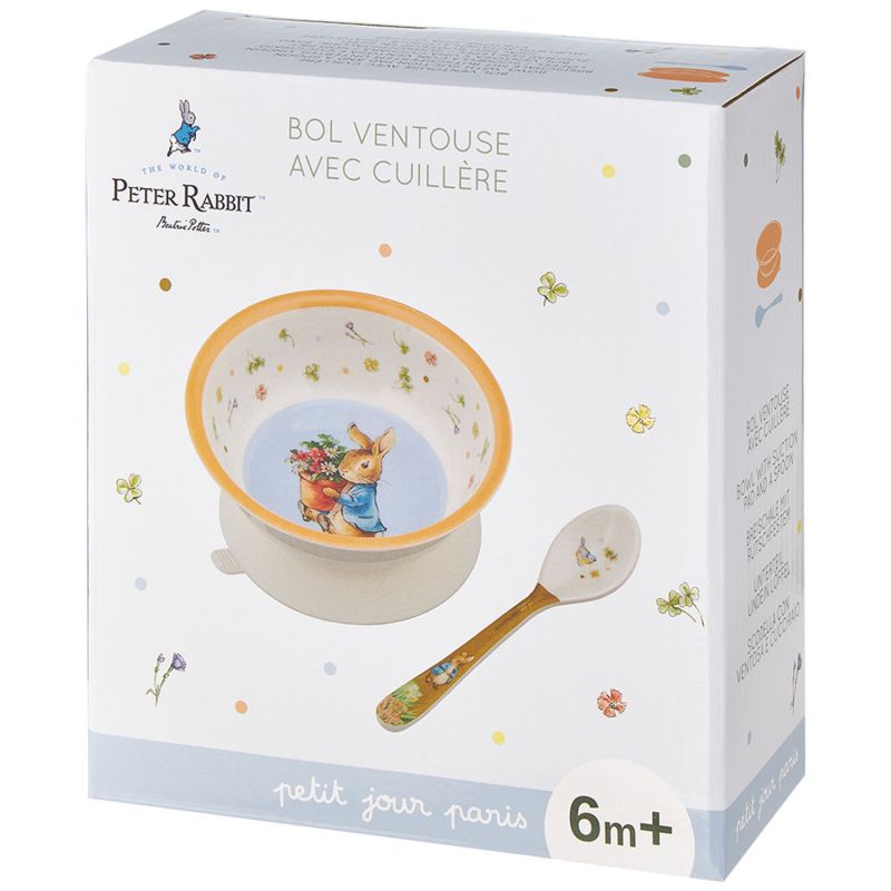 Bol ventouse avec cuillère Pierre Lapin Petit Jour Paris Packaging 3