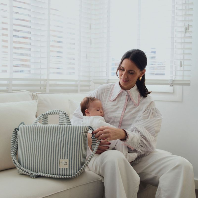 Sac à langer Praliné Rayures Matcha Walking Mum Ambiance 9
