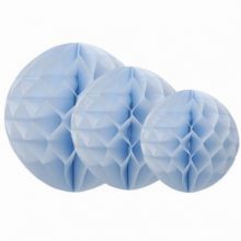 Boules en papier alvéolé bleu ciel (3 pièces)  par Arty Fêtes Factory