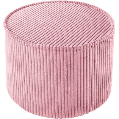 pouf pink mousse velours côtelé